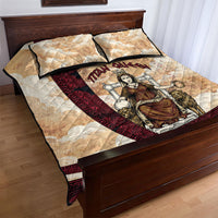 Rhea Titan Queen Mother Gods Quilt Bed Set Goddess Rhea Throne Lions Greek Key Art