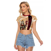 Rhea Titan Queen Mother Gods Raglan Cropped T Shirt Goddess Rhea Throne Lions Greek Key Art