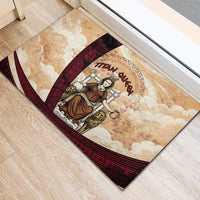 Rhea Titan Queen Mother Gods Rubber Doormat Goddess Rhea Throne Lions Greek Key Art
