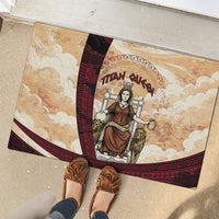Rhea Titan Queen Mother Gods Rubber Doormat Goddess Rhea Throne Lions Greek Key Art