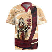 Rhea Titan Queen Mother Gods Rugby Jersey Goddess Rhea Throne Lions Greek Key Art