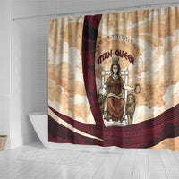 Rhea Titan Queen Mother Gods Shower Curtain Goddess Rhea Throne Lions Greek Key Art