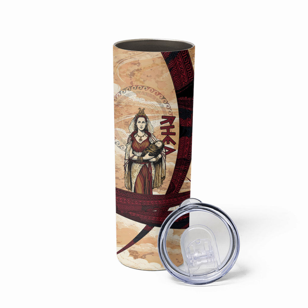Rhea Titan Queen Mother Gods Skinny Tumbler Goddess Rhea Throne Lions Greek Key Art