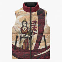 Rhea Titan Queen Mother Gods Sleeveless Puffer Jacket Goddess Rhea Throne Lions Greek Key Art