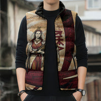 Rhea Titan Queen Mother Gods Sleeveless Puffer Jacket Goddess Rhea Throne Lions Greek Key Art