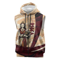 Rhea Titan Queen Mother Gods Sleeveless Zip Hoodie Goddess Rhea Throne Lions Greek Key Art
