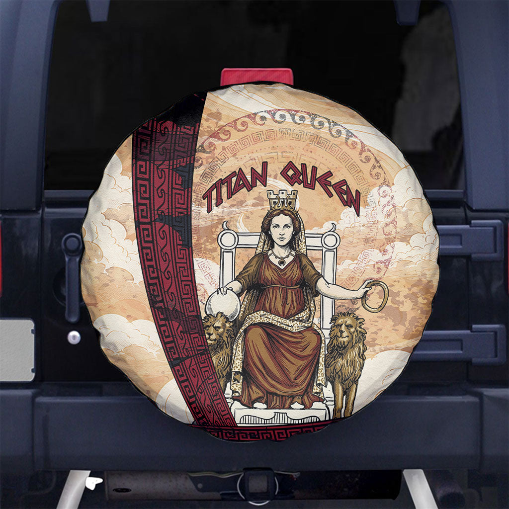 Rhea Titan Queen Mother Gods Spare Tire Cover Goddess Rhea Throne Lions Greek Key Art