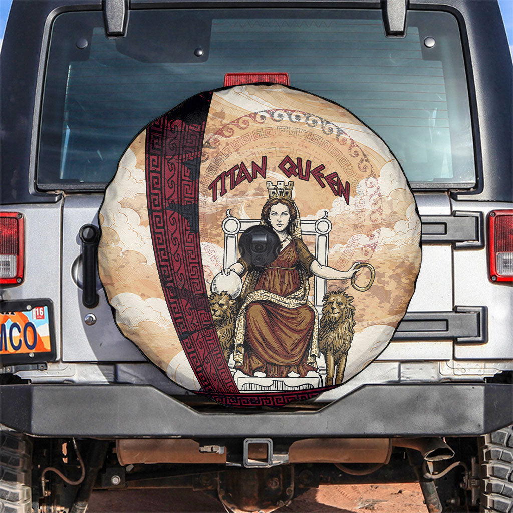 Rhea Titan Queen Mother Gods Spare Tire Cover Goddess Rhea Throne Lions Greek Key Art