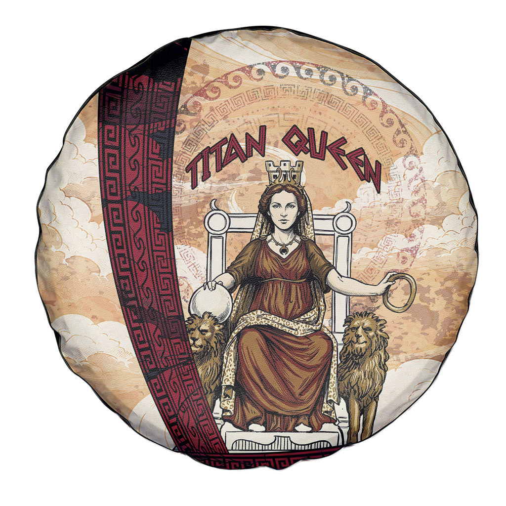 Rhea Titan Queen Mother Gods Spare Tire Cover Goddess Rhea Throne Lions Greek Key Art
