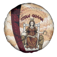 Rhea Titan Queen Mother Gods Spare Tire Cover Goddess Rhea Throne Lions Greek Key Art