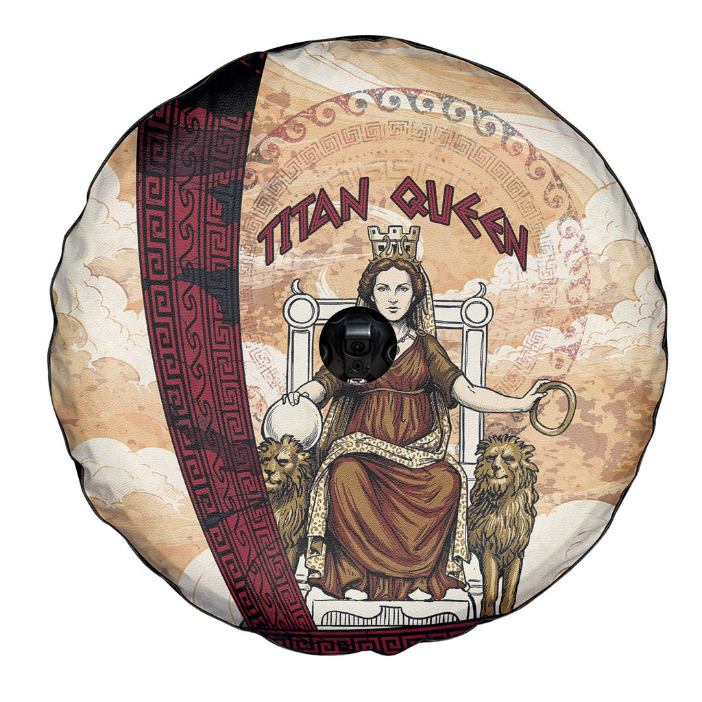 Rhea Titan Queen Mother Gods Spare Tire Cover Goddess Rhea Throne Lions Greek Key Art