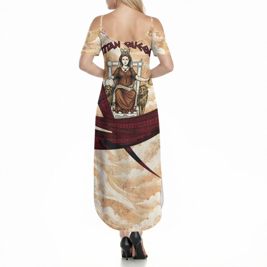 Rhea Titan Queen Mother Gods Summer Maxi Dress Goddess Rhea Throne Lions Greek Key Art