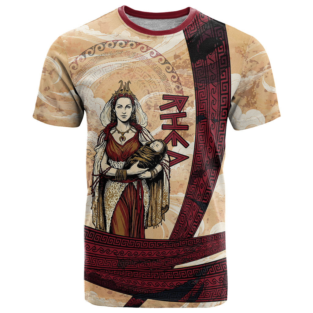 Rhea Titan Queen Mother Gods T Shirt Goddess Rhea Throne Lions Greek Key Art