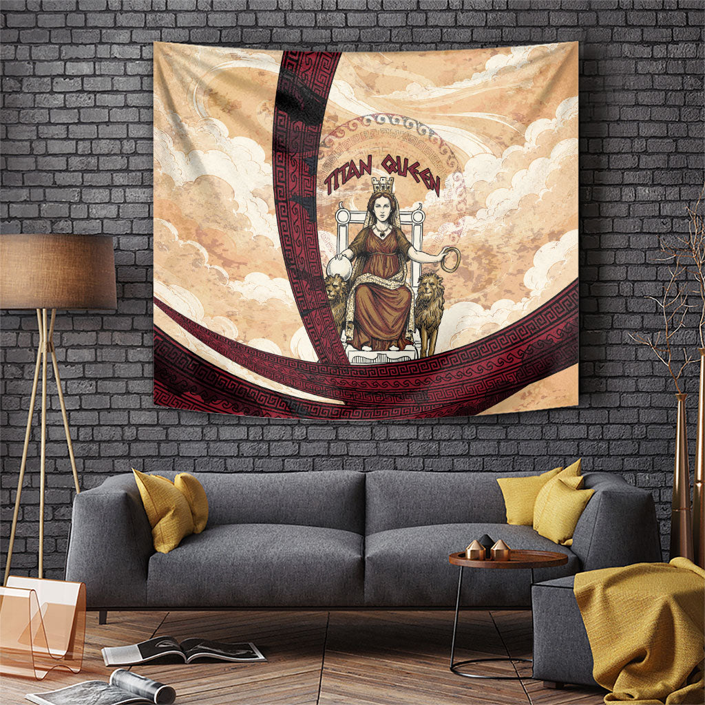 Rhea Titan Queen Mother Gods Tapestry Goddess Rhea Throne Lions Greek Key Art