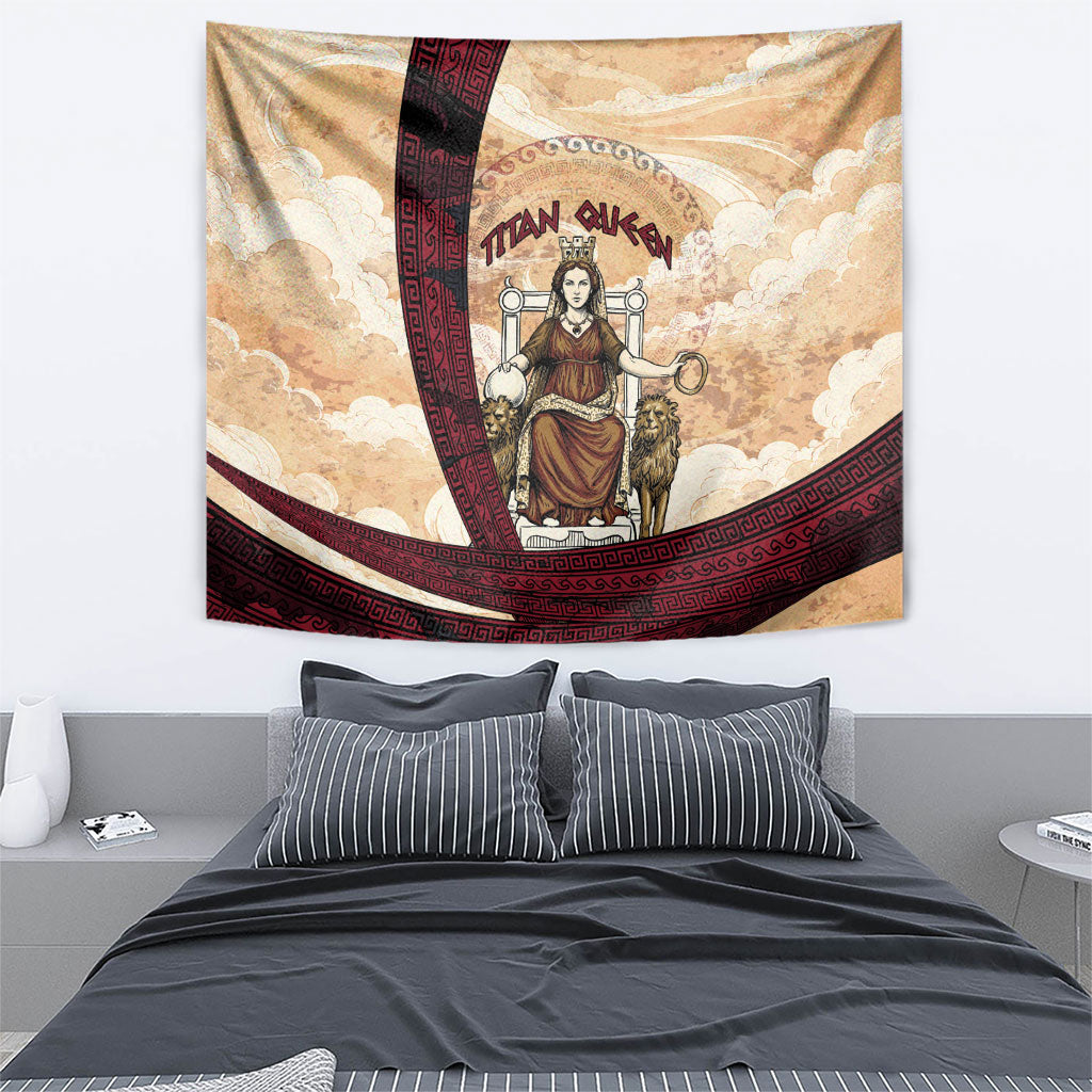 Rhea Titan Queen Mother Gods Tapestry Goddess Rhea Throne Lions Greek Key Art