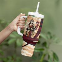Rhea Titan Queen Mother Gods Tumbler With Handle Goddess Rhea Throne Lions Greek Key Art