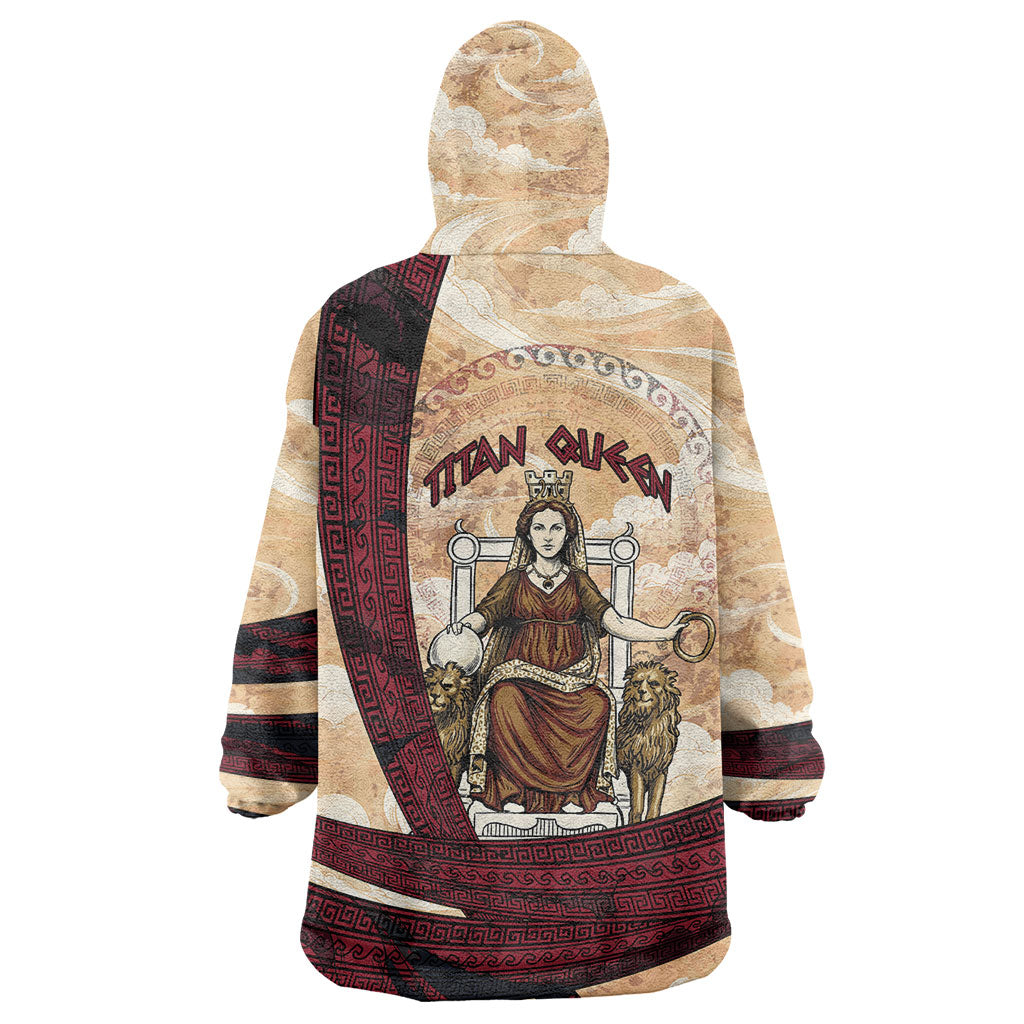Rhea Titan Queen Mother Gods Wearable Blanket Hoodie Goddess Rhea Throne Lions Greek Key Art