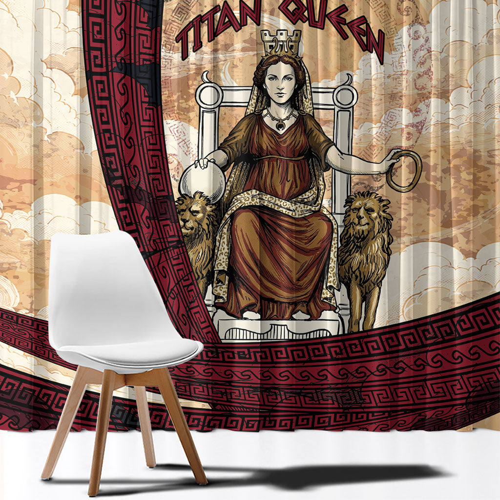 Rhea Titan Queen Mother Gods Window Curtain Goddess Rhea Throne Lions Greek Key Art