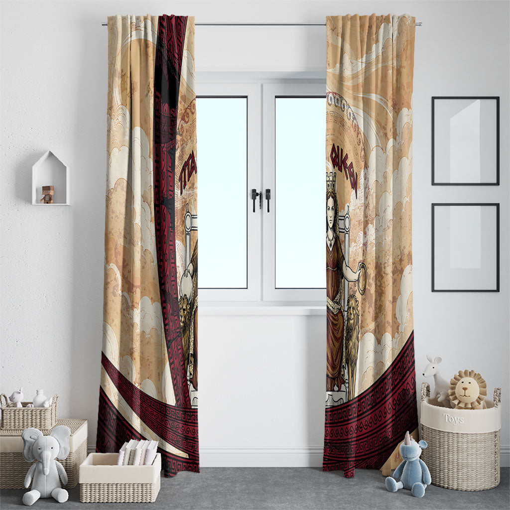 Rhea Titan Queen Mother Gods Window Curtain Goddess Rhea Throne Lions Greek Key Art