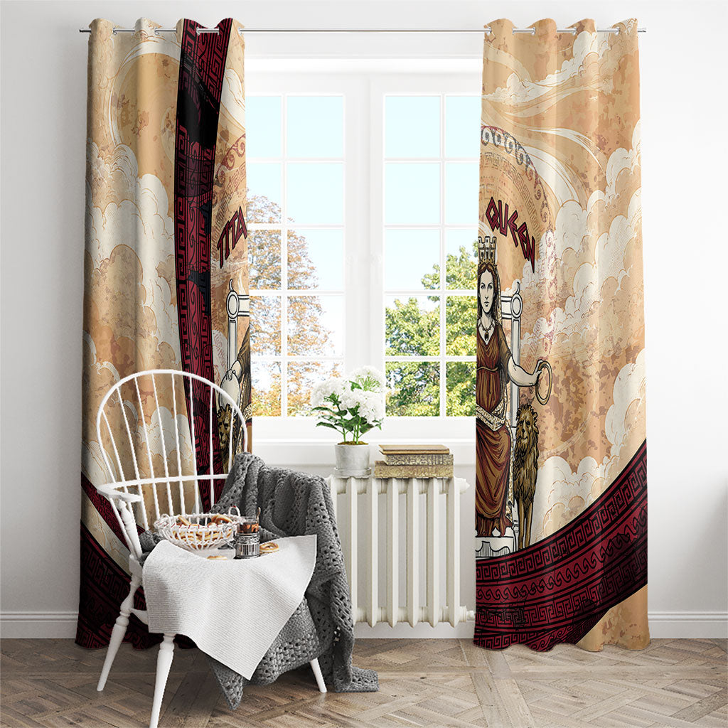Rhea Titan Queen Mother Gods Window Curtain Goddess Rhea Throne Lions Greek Key Art