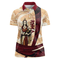 Rhea Titan Queen Mother Gods Women Polo Shirt Goddess Rhea Throne Lions Greek Key Art