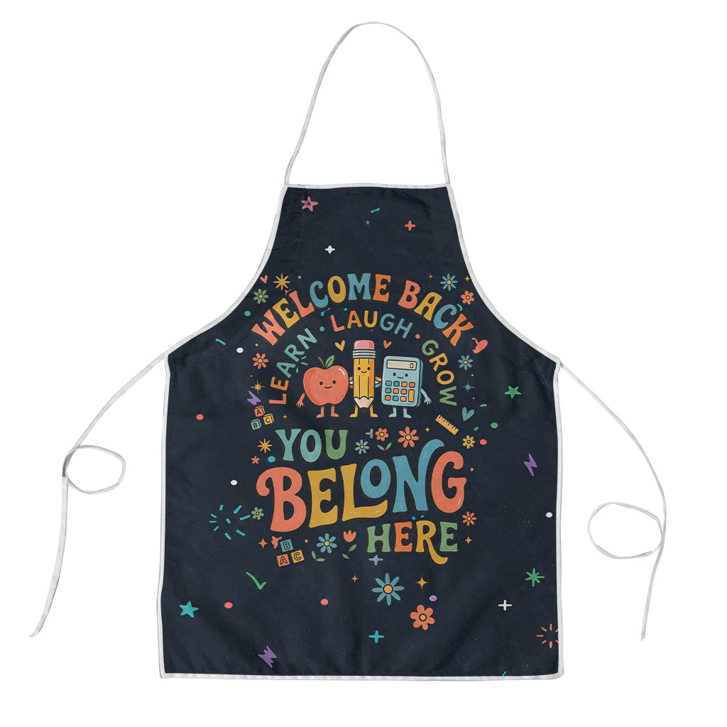 Happy to See Your Face Teacher School Supplies Apron Welcome Back Teacher You Belong Here
