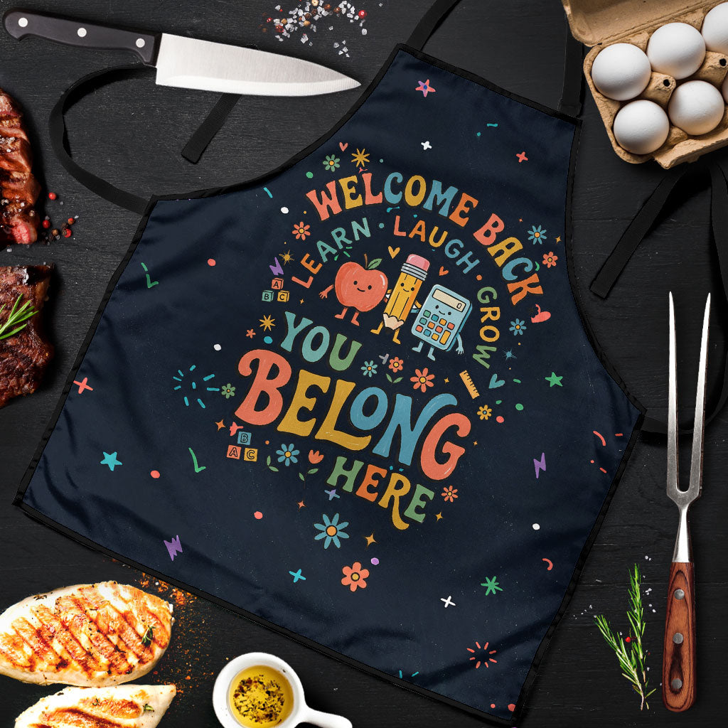 Happy to See Your Face Teacher School Supplies Apron Welcome Back Teacher You Belong Here