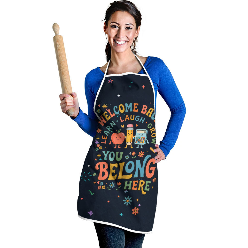 Happy to See Your Face Teacher School Supplies Apron Welcome Back Teacher You Belong Here