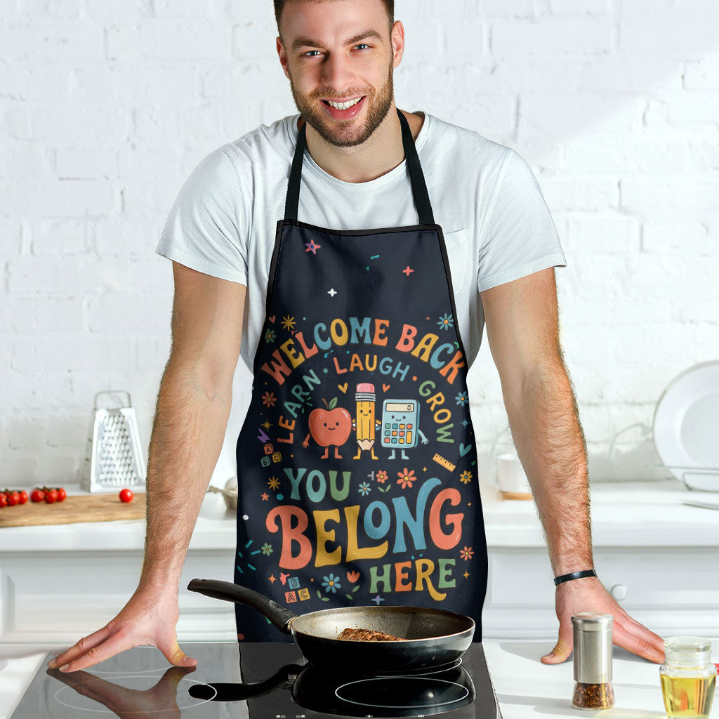 Happy to See Your Face Teacher School Supplies Apron Welcome Back Teacher You Belong Here