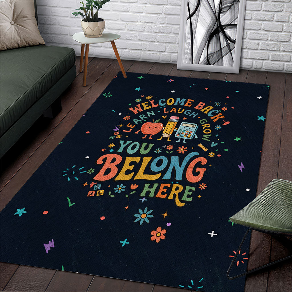 Happy to See Your Face Teacher School Supplies Area Rug Welcome Back Teacher You Belong Here