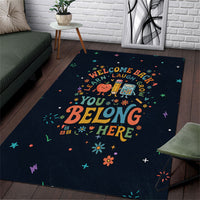 Happy to See Your Face Teacher School Supplies Area Rug Welcome Back Teacher You Belong Here