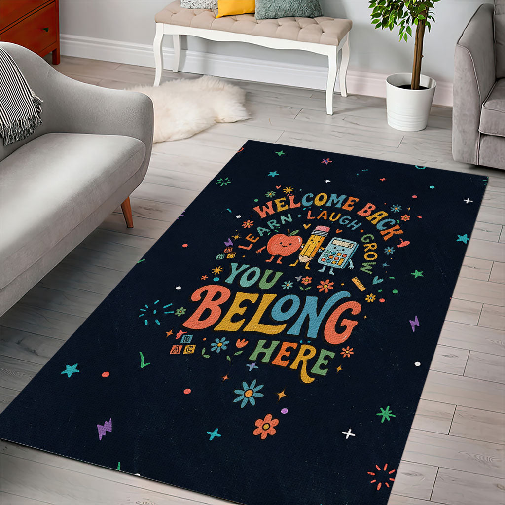 Happy to See Your Face Teacher School Supplies Area Rug Welcome Back Teacher You Belong Here