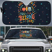Happy to See Your Face Teacher School Supplies Auto Sun Shade Welcome Back Teacher You Belong Here