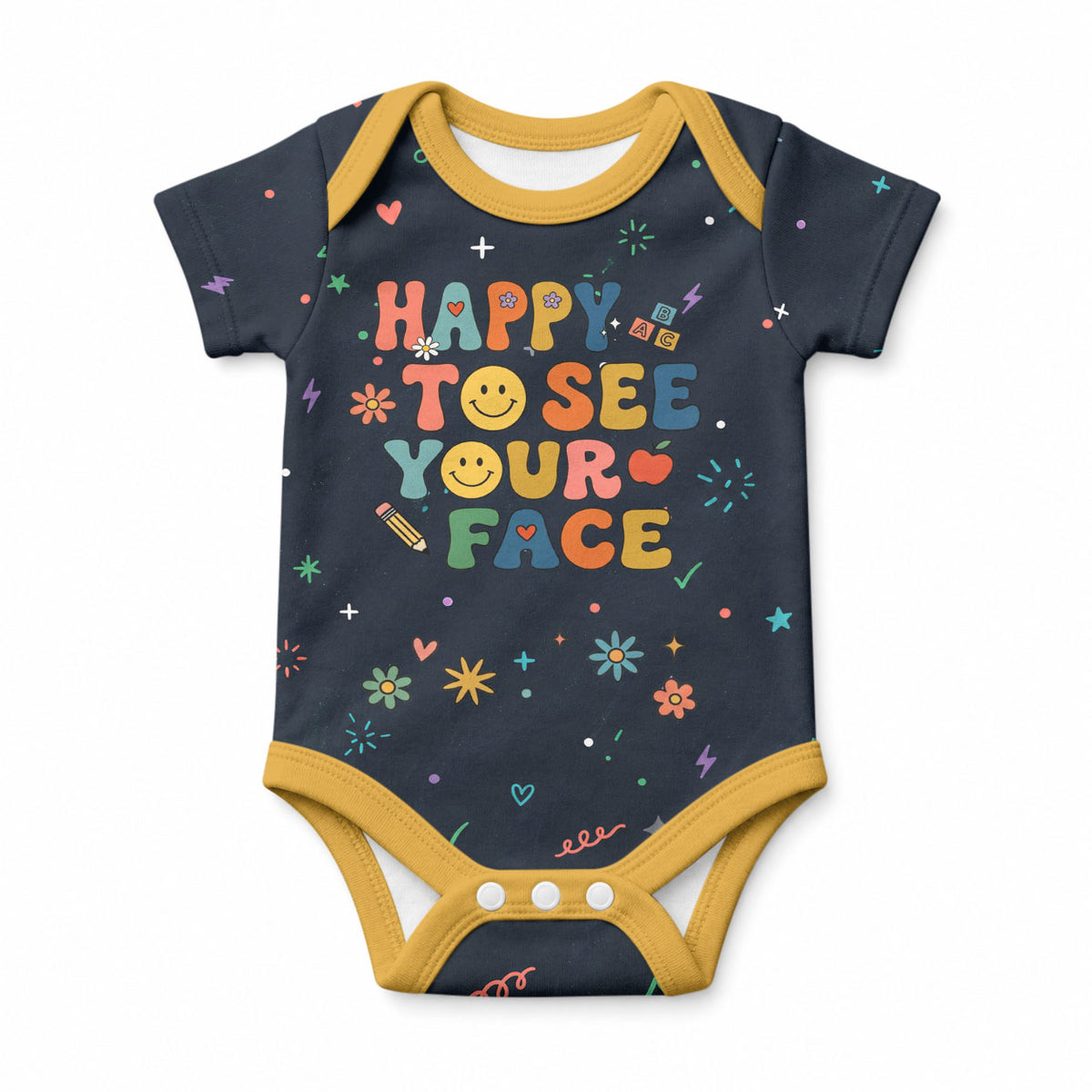 Happy to See Your Face Teacher School Supplies Baby Onesie Welcome Back Teacher You Belong Here