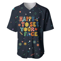 Happy to See Your Face Teacher School Supplies Baseball Jersey Welcome Back Teacher You Belong Here