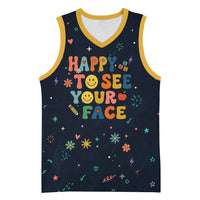Happy to See Your Face Teacher School Supplies Basketball Jersey Welcome Back Teacher You Belong Here