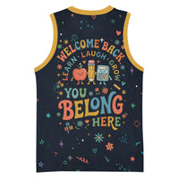 Happy to See Your Face Teacher School Supplies Basketball Jersey Welcome Back Teacher You Belong Here