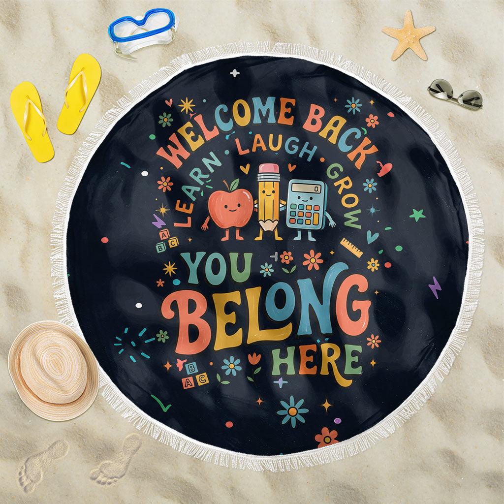 Happy to See Your Face Teacher School Supplies Beach Blanket Welcome Back Teacher You Belong Here