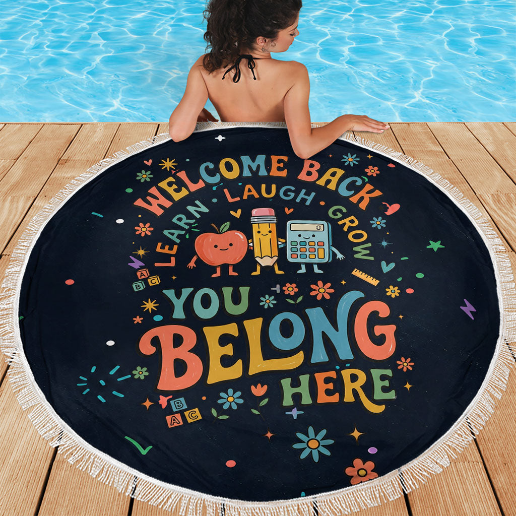 Happy to See Your Face Teacher School Supplies Beach Blanket Welcome Back Teacher You Belong Here