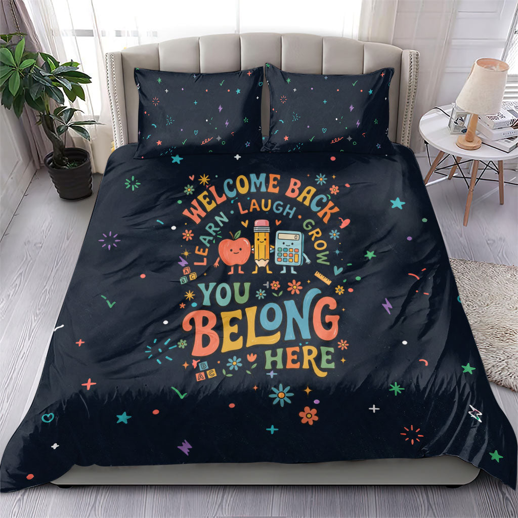 Happy to See Your Face Teacher School Supplies Bedding Set Welcome Back Teacher You Belong Here