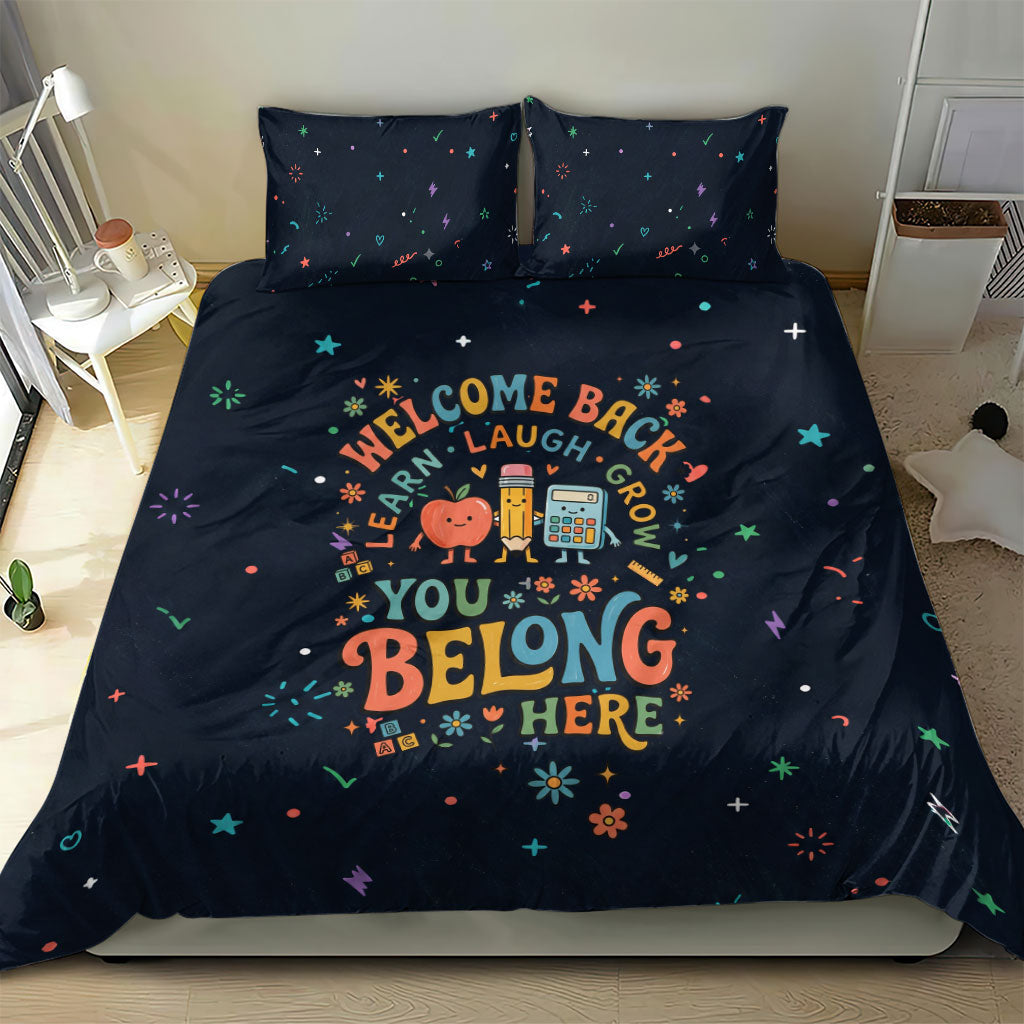 Happy to See Your Face Teacher School Supplies Bedding Set Welcome Back Teacher You Belong Here