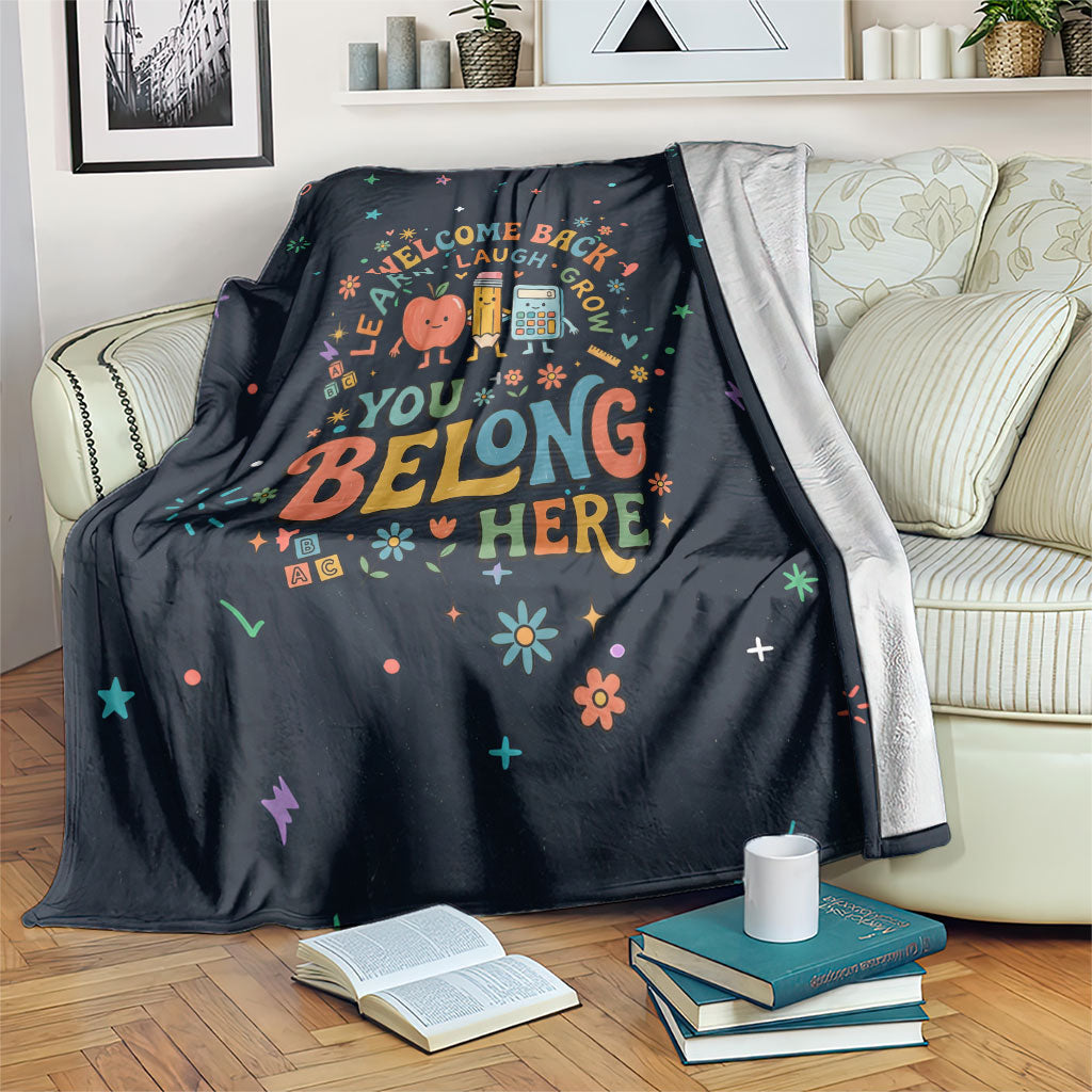 Happy to See Your Face Teacher School Supplies Blanket Welcome Back Teacher You Belong Here