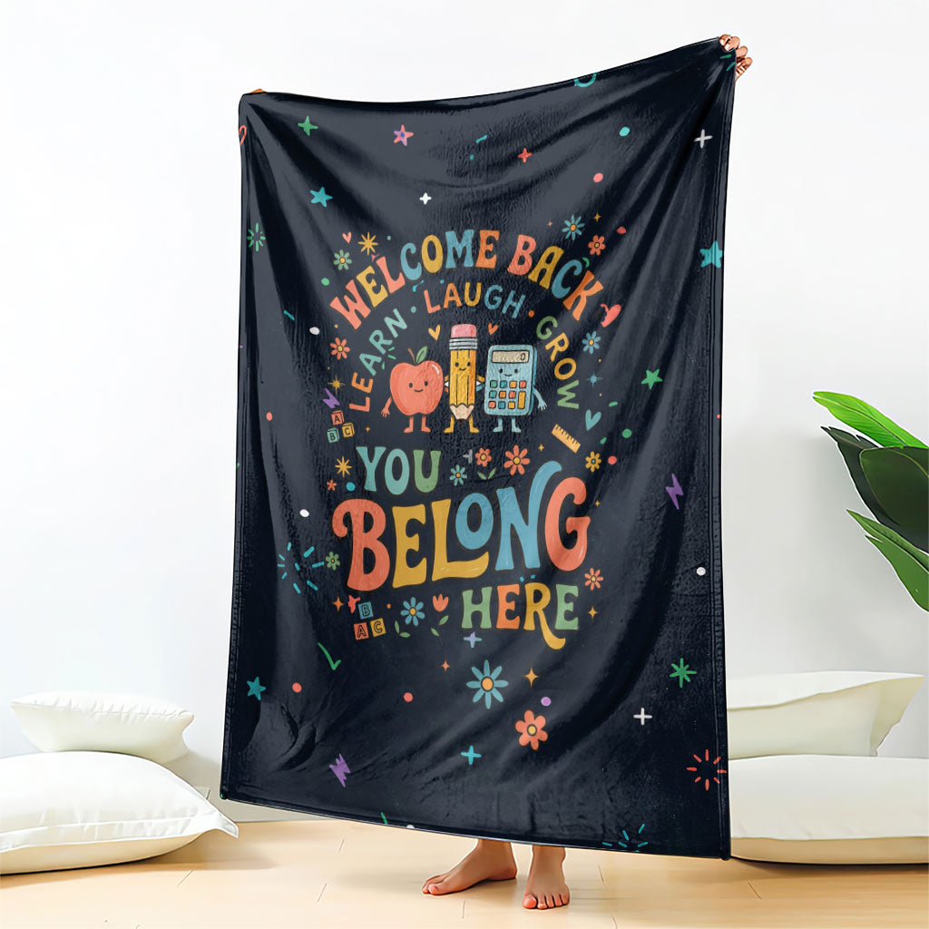 Happy to See Your Face Teacher School Supplies Blanket Welcome Back Teacher You Belong Here