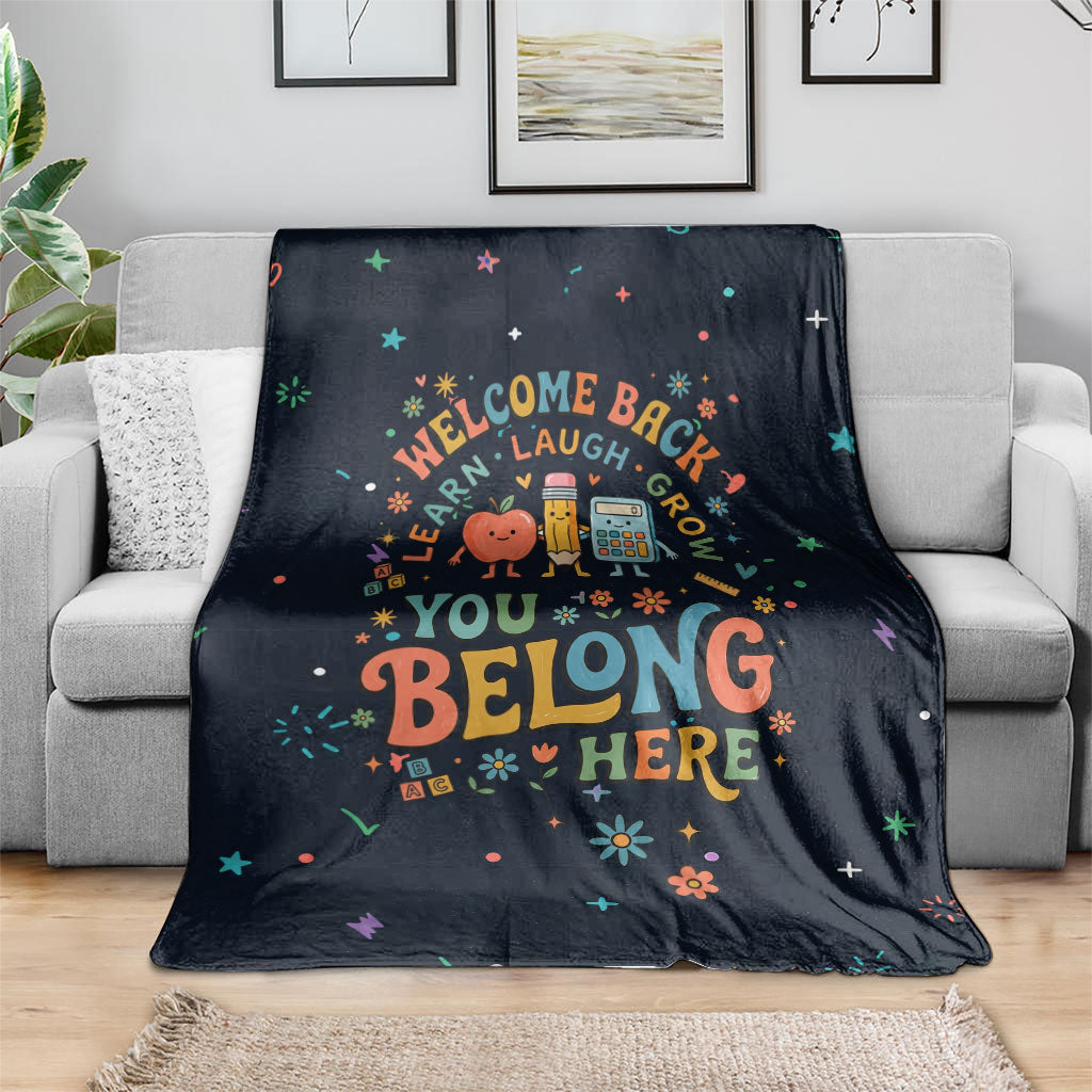 Happy to See Your Face Teacher School Supplies Blanket Welcome Back Teacher You Belong Here