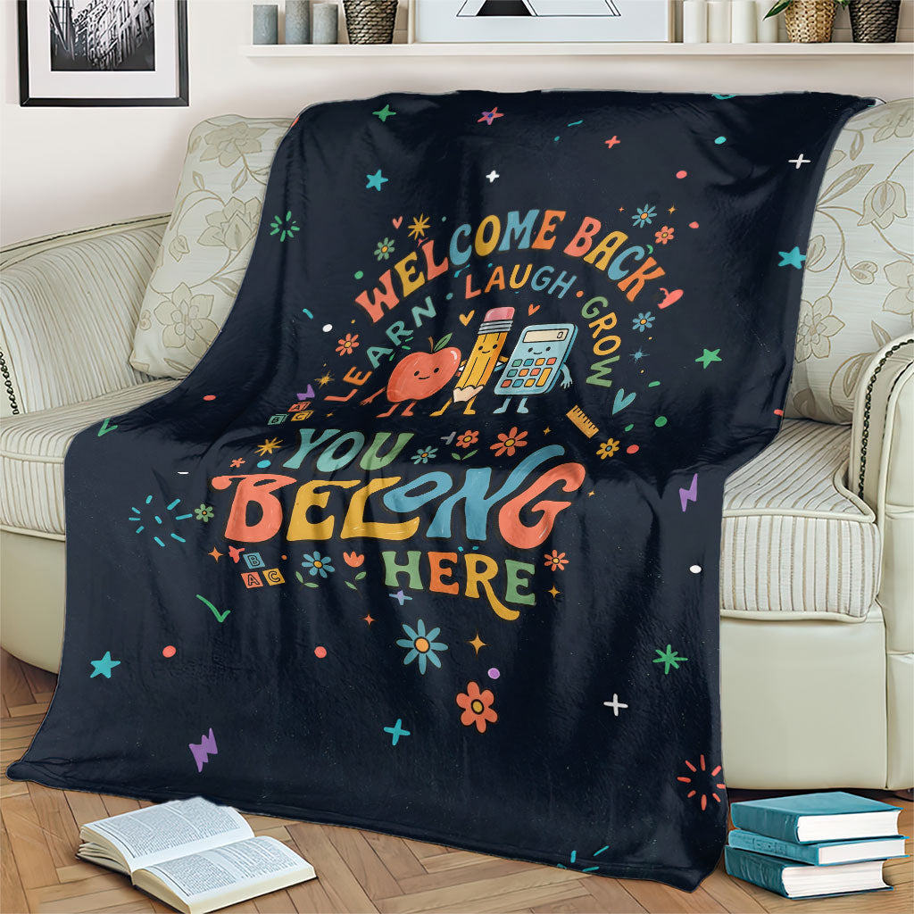 Happy to See Your Face Teacher School Supplies Blanket Welcome Back Teacher You Belong Here