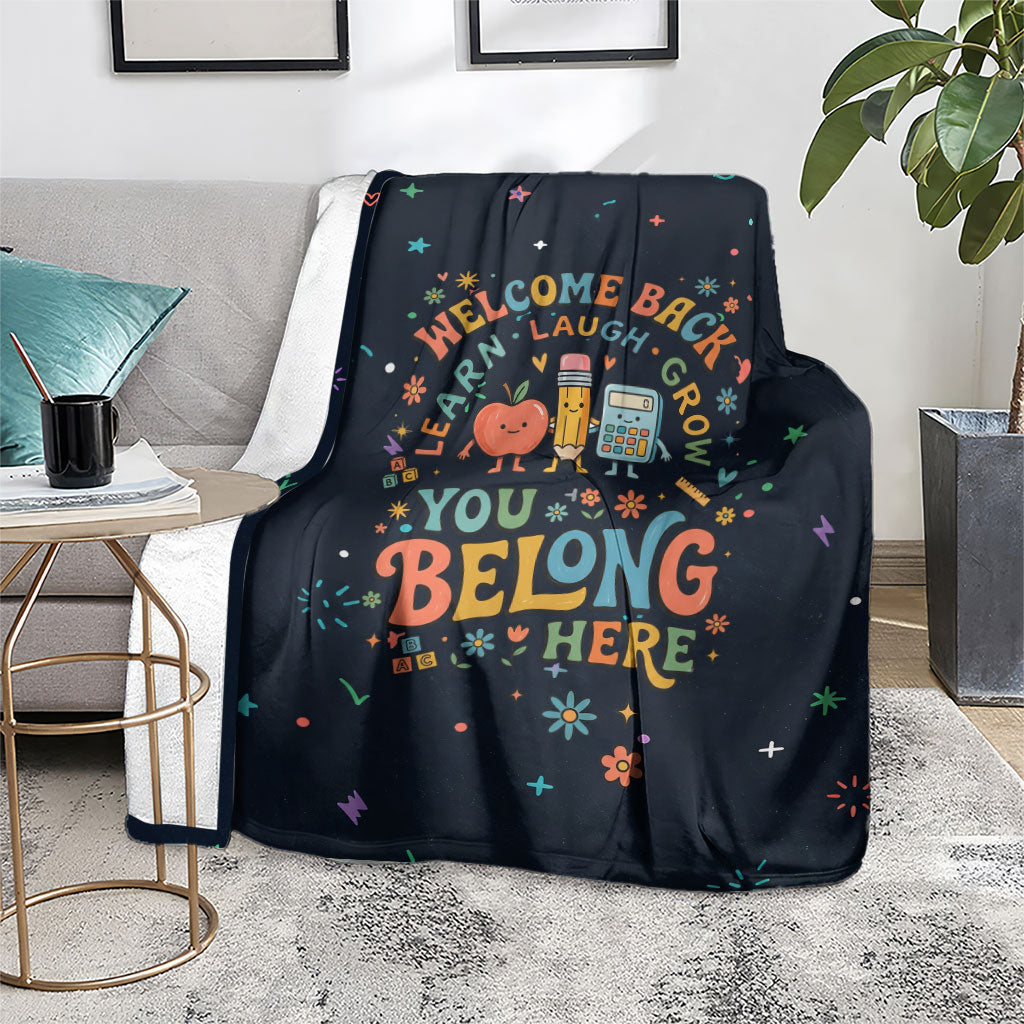 Happy to See Your Face Teacher School Supplies Blanket Welcome Back Teacher You Belong Here