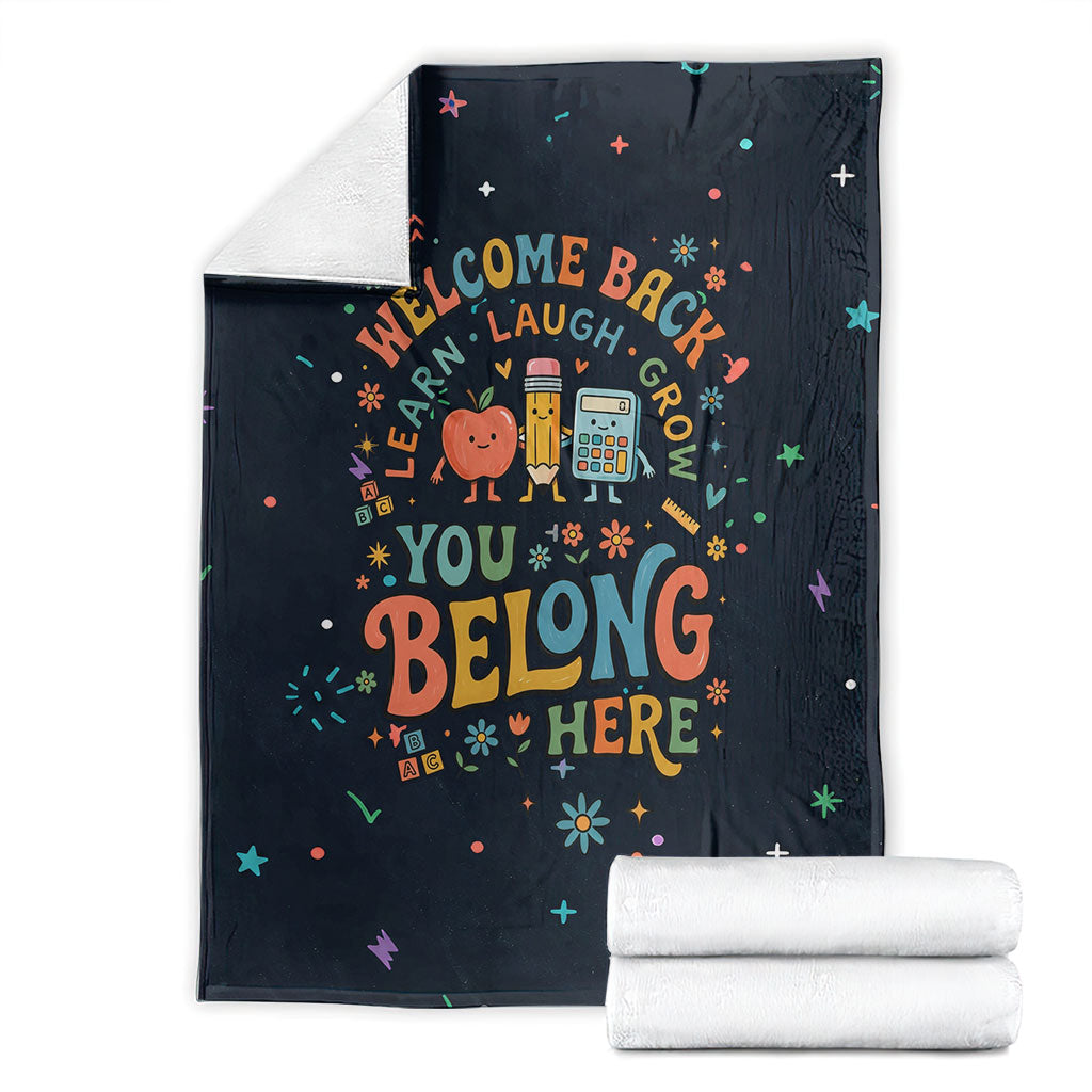 Happy to See Your Face Teacher School Supplies Blanket Welcome Back Teacher You Belong Here