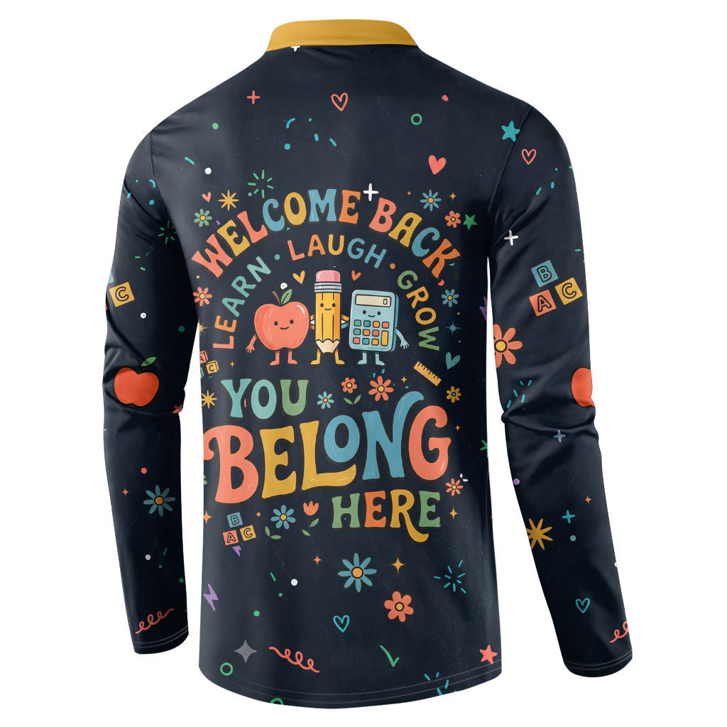 Happy to See Your Face Teacher School Supplies Button Sweatshirt Welcome Back Teacher You Belong Here