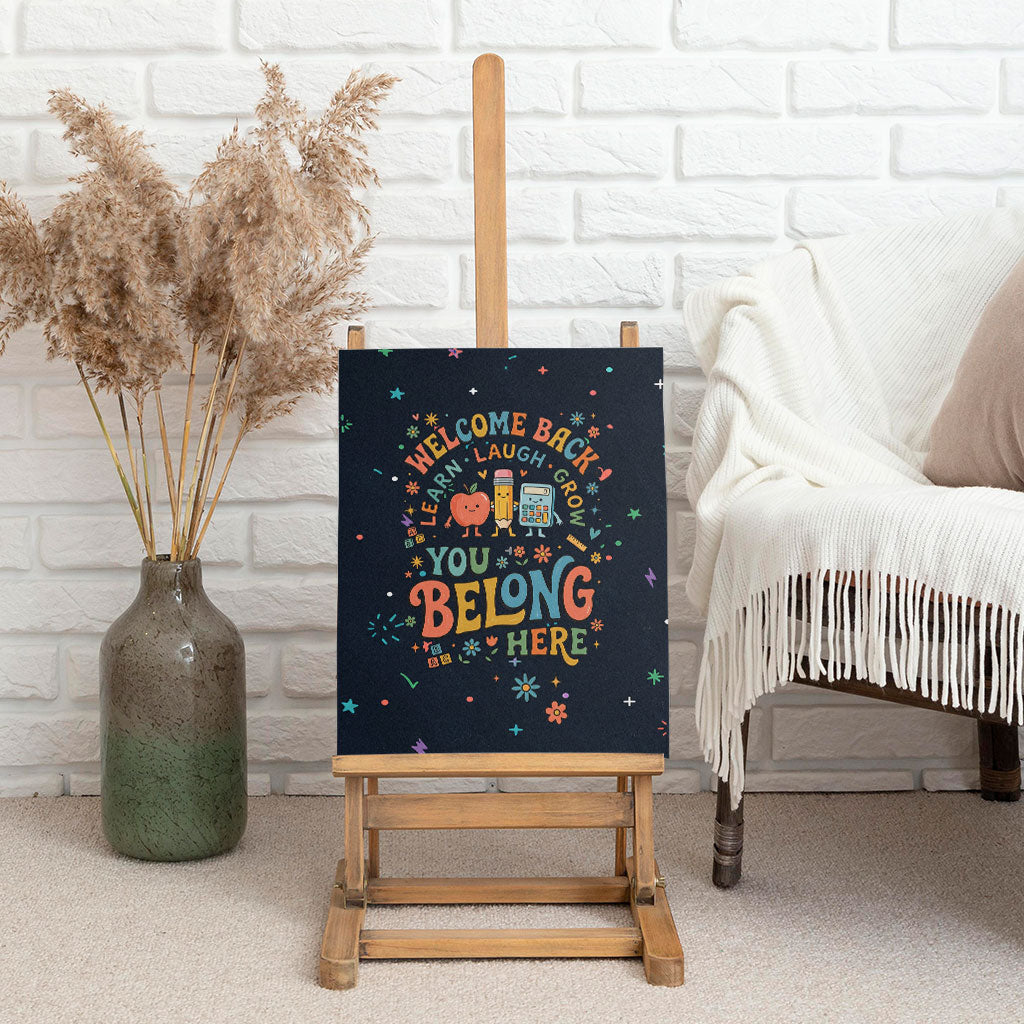 Happy to See Your Face Teacher School Supplies Canvas Wall Art Welcome Back Teacher You Belong Here