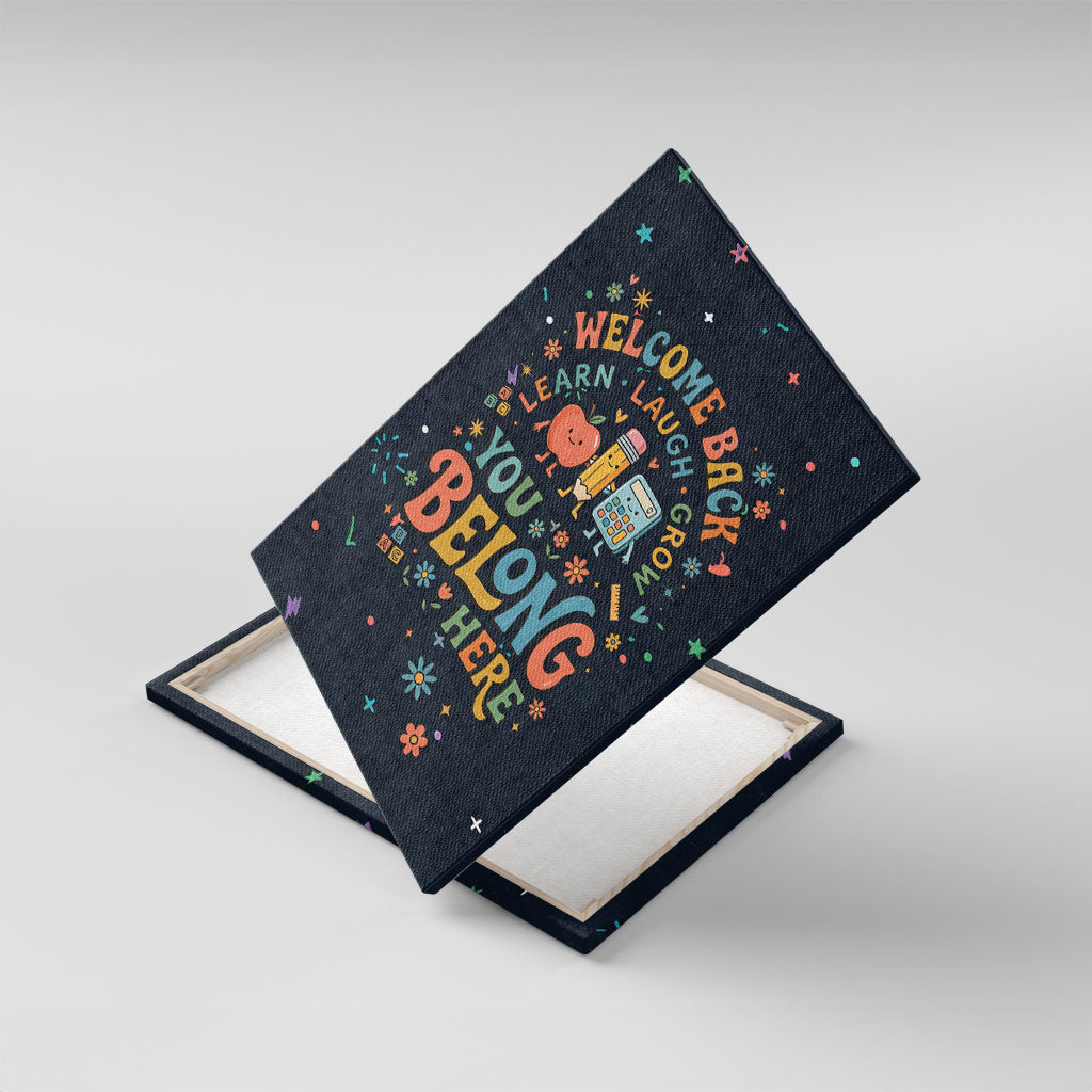 Happy to See Your Face Teacher School Supplies Canvas Wall Art Welcome Back Teacher You Belong Here